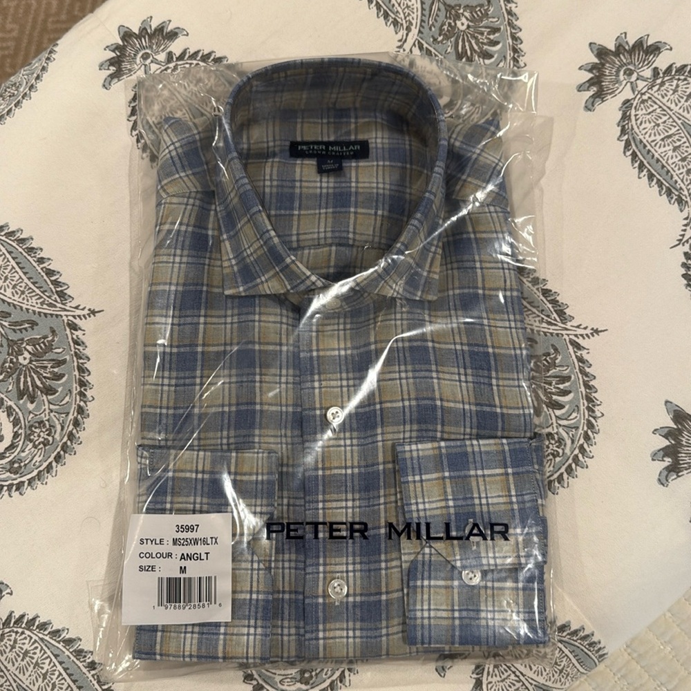 NWT Peter Millar Mens Ravello 100% Linen Shirt - $250 MSRP